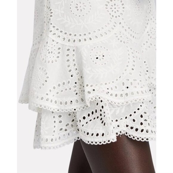 JONATHAN SIMKHAI White Eyelet Broderie Anglaise Bustier Mini Dress - Picture 5 of 10